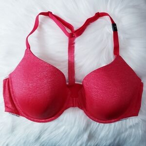 Victoria's Secret Racerback Semi Demi Bra Heather Bra, Red Size: 38D